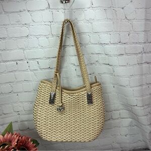 brighton deco evonne straw & leather Woven beige Shoulder Bag boho western
